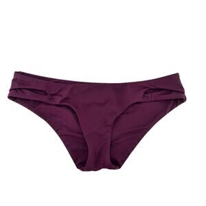 Becca Virture Cut Out Hipster Bikini Botton Size S Plum Cheecky Brazilian Swim